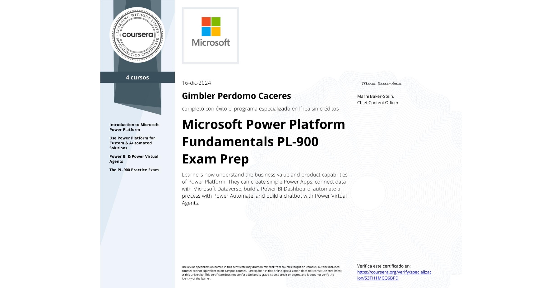 Microsoft Certificate